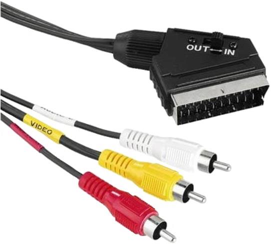 HAMA Cavo SCART IN/OUT + 3 RCA 1.5 m Hama